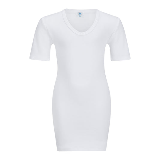Korsetthemd mit kurzem Arm, weiß (Classic Shirt), Vorderseite